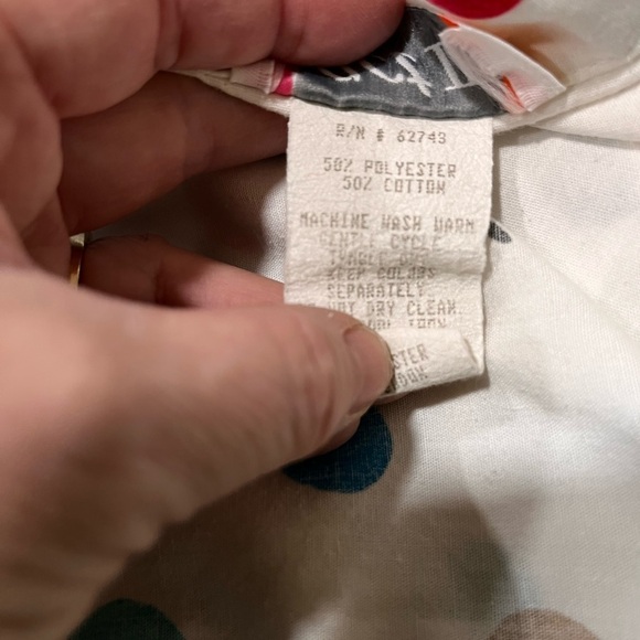 80s Vintage Act 3 III Short Sleeve Novelty X’s and O’s Print Blouse-L - Picture 8 of 8